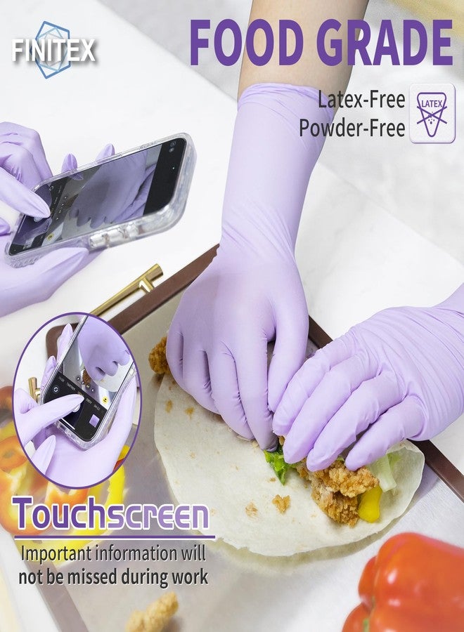 FINITEX Nitrile Disposable Latex-Free Gloves Purple - 5mil 100PCS/Box Powder-Free 12inch Guantes de Nitrilo Cleaning Medical Exam Food Cooking Glove (Small, Box of 100) - Image 3